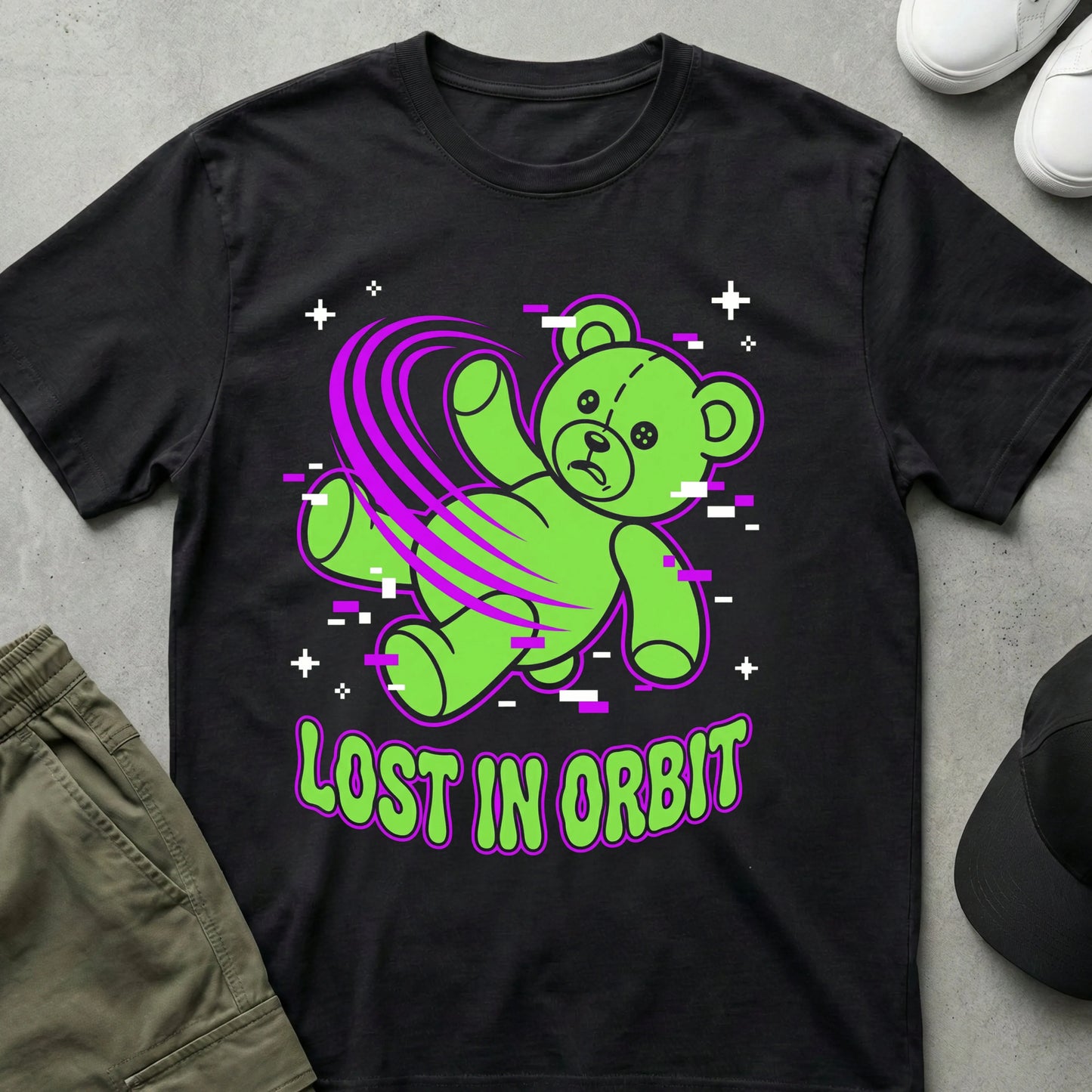 Cool Teds Teddy-Bear Lost in Space T-Shirt Black / S
