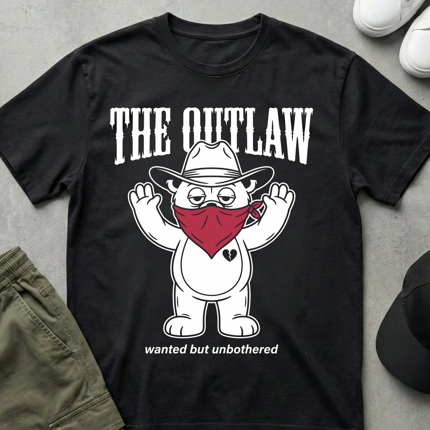 Cool Teds Teddy-Bear The Outlaw T-Shirt Black / S