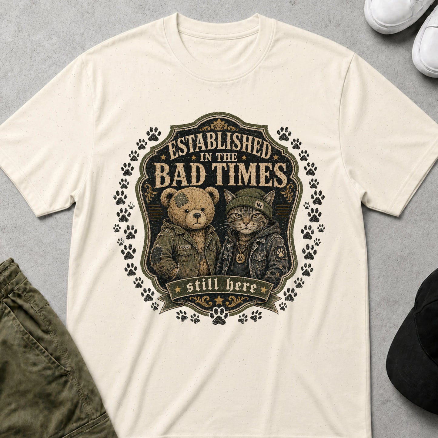 Bad Times - Good Friends T-Shirt Natural