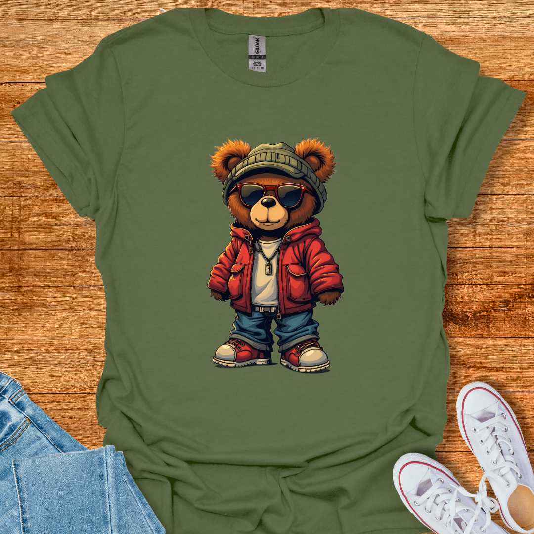 Street Bear Style T-Shirt Military Green