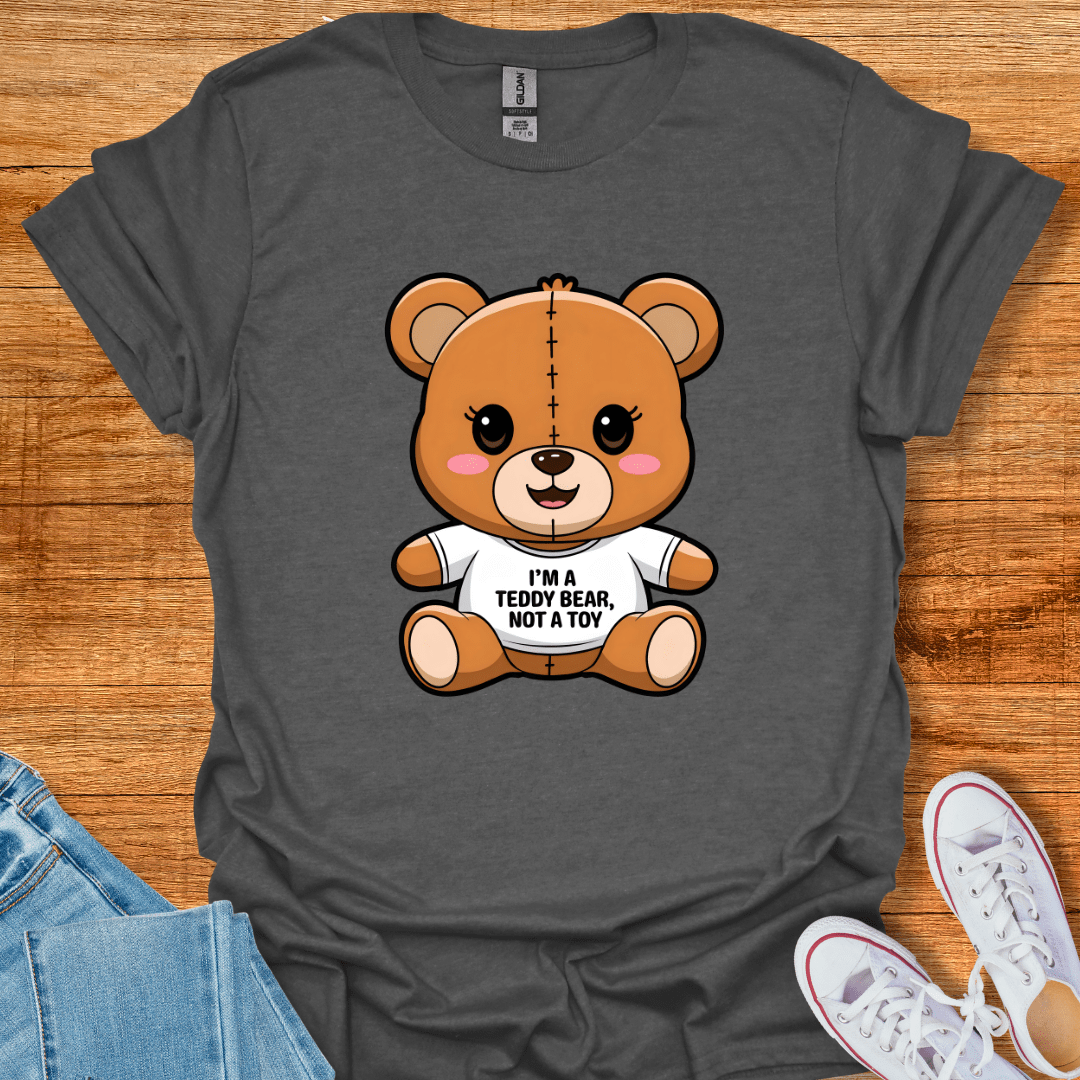 Cool Teds Teddy-Bear I'm Not a Toy T-Shirt Dark Heather / S