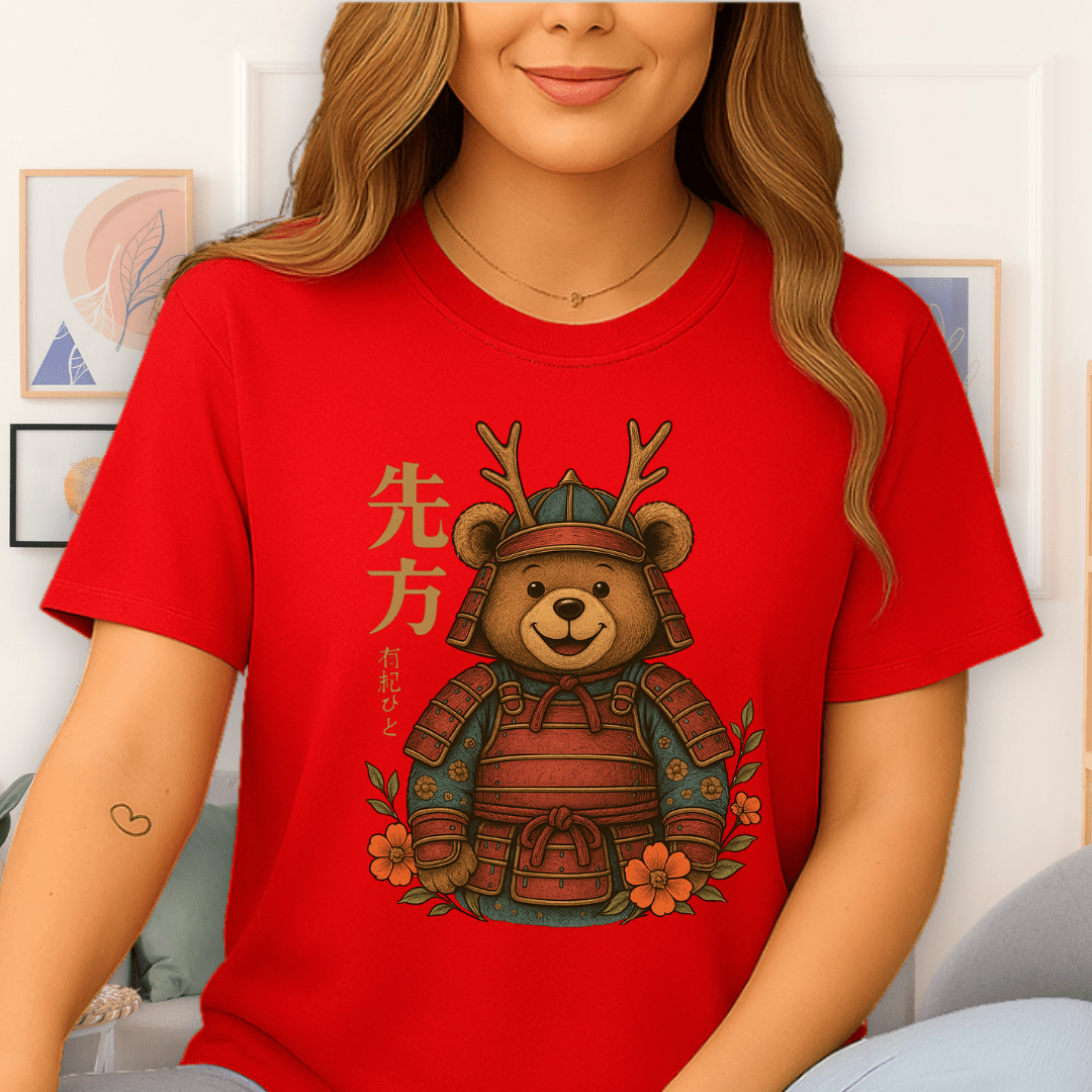Cool Teds Teddy-Bear Samurai Sid T-Shirt Red / S