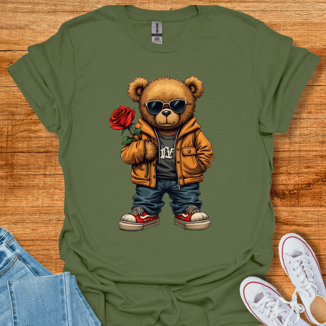 Teddy in Love T-Shirt Military Green