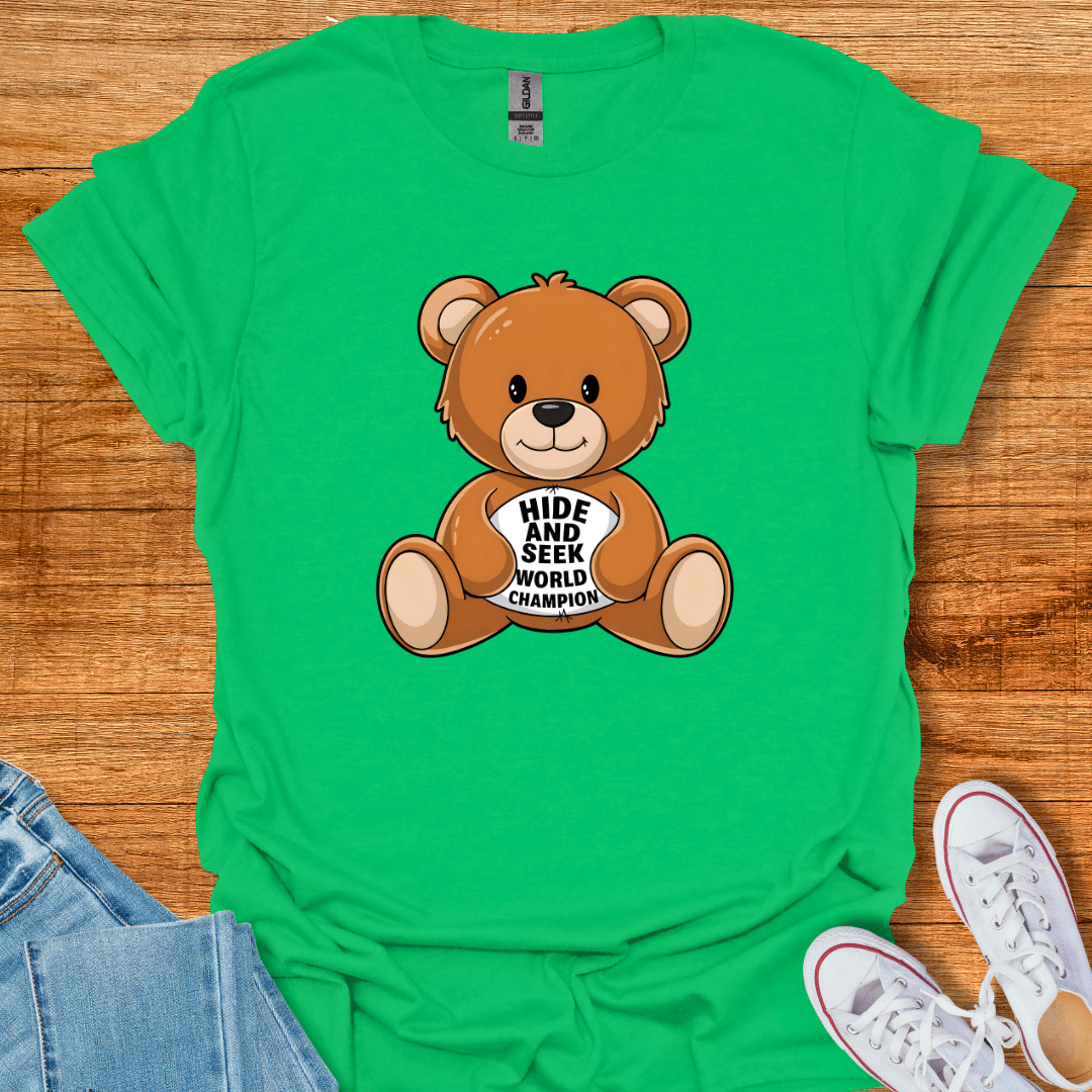 Cool Teds Teddy-Bear Hide & Seek T-Shirt Irish Green / S