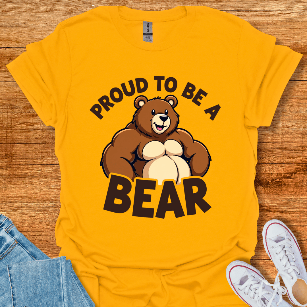 Cool Teds Teddy-Bear Proud Bear T-Shirt Gold / S