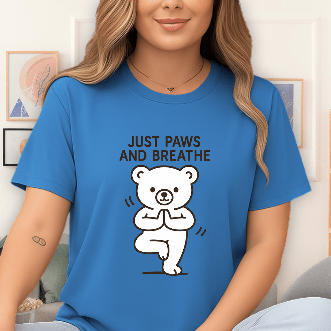 Cool Teds Teddy-Bear Yoga Chill T-Shirt Sapphire / S