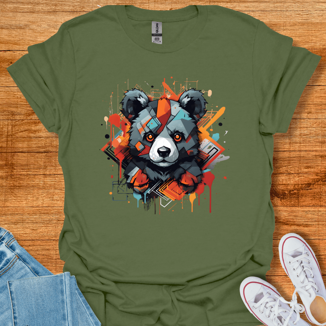 Cool Teds Teddy-Bear Street Splash Bear T-Shirt Military Green / S