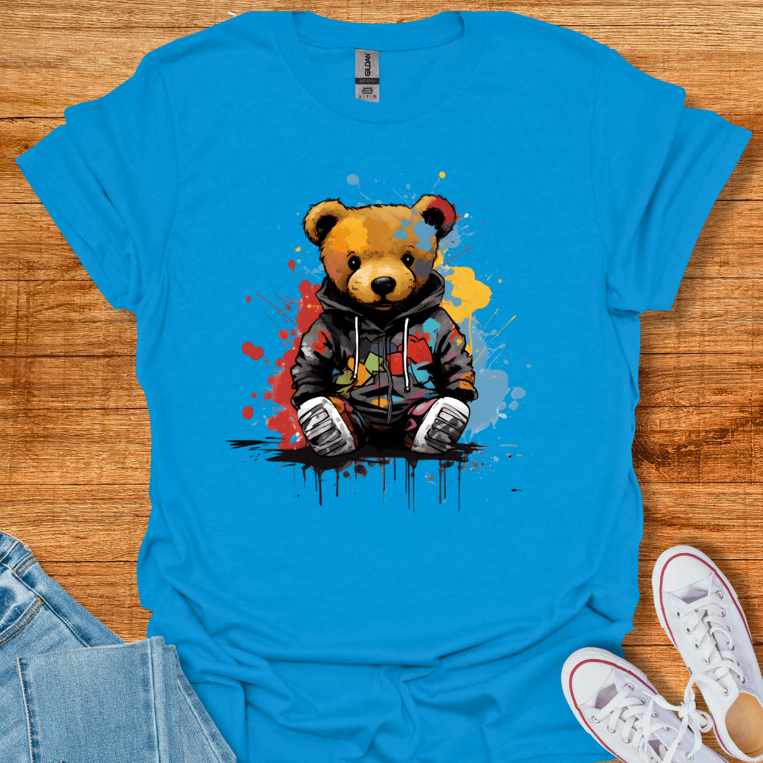 Cool Teds Teddy-Bear Rebel Hugger T-Shirt Sapphire / S
