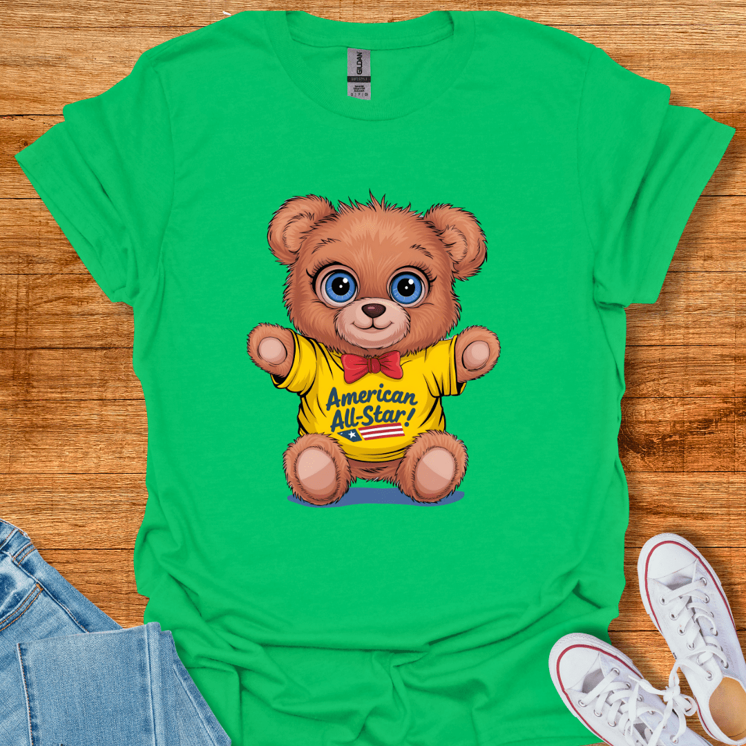 Printify Teddy-Bear American All-Star T-Shirt Irish Green / S