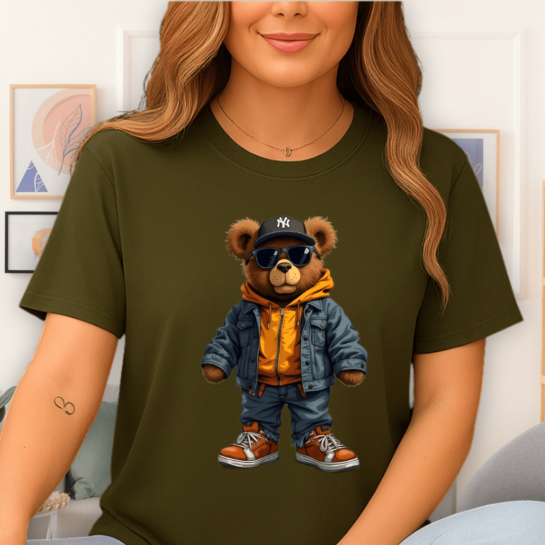 Big Apple Bear T-Shirt Military Green