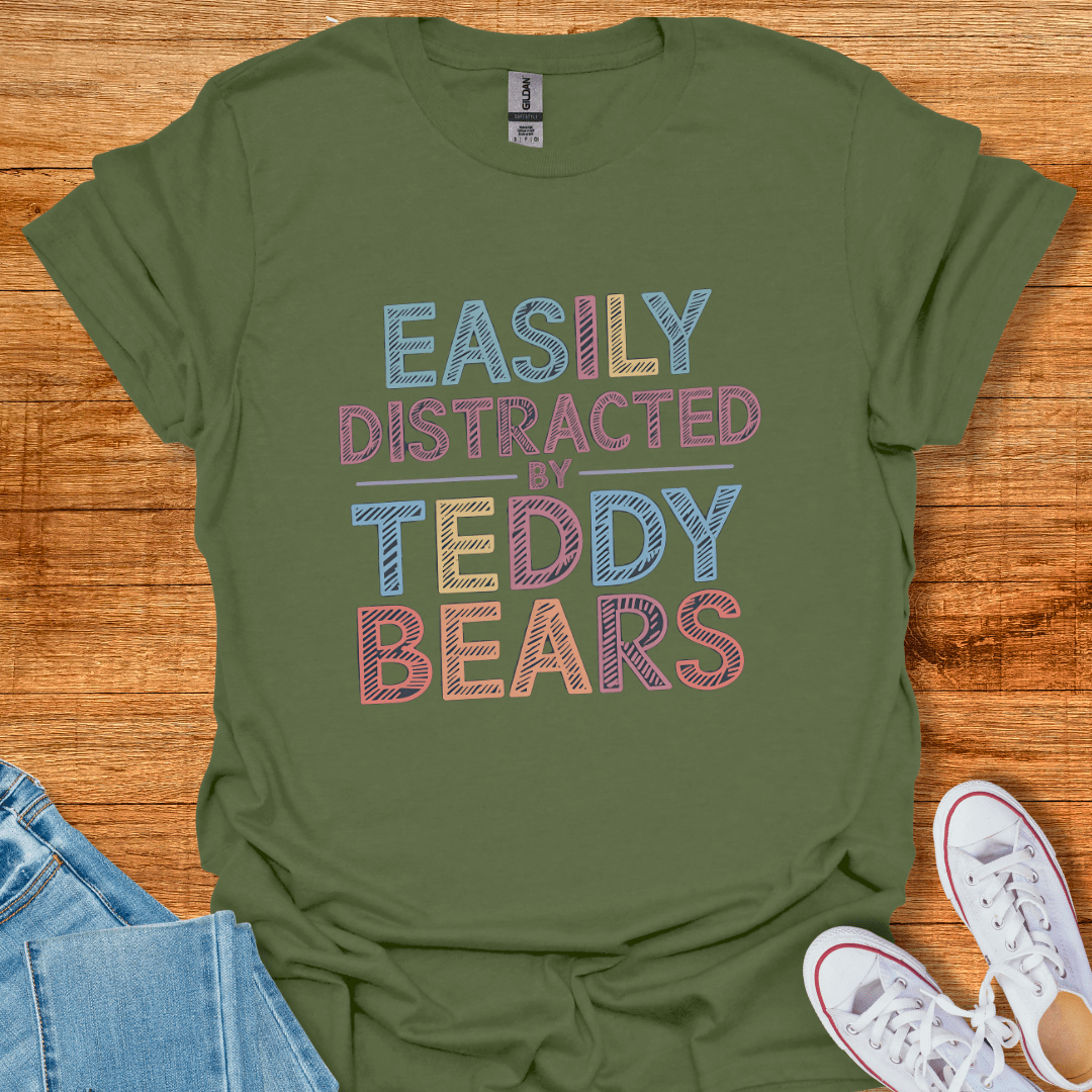 Easily Distracted T-Shirt Military Green