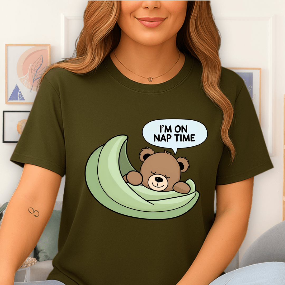 Cool Teds Teddy-Bear Teddy Naps T-Shirt Military Green / S