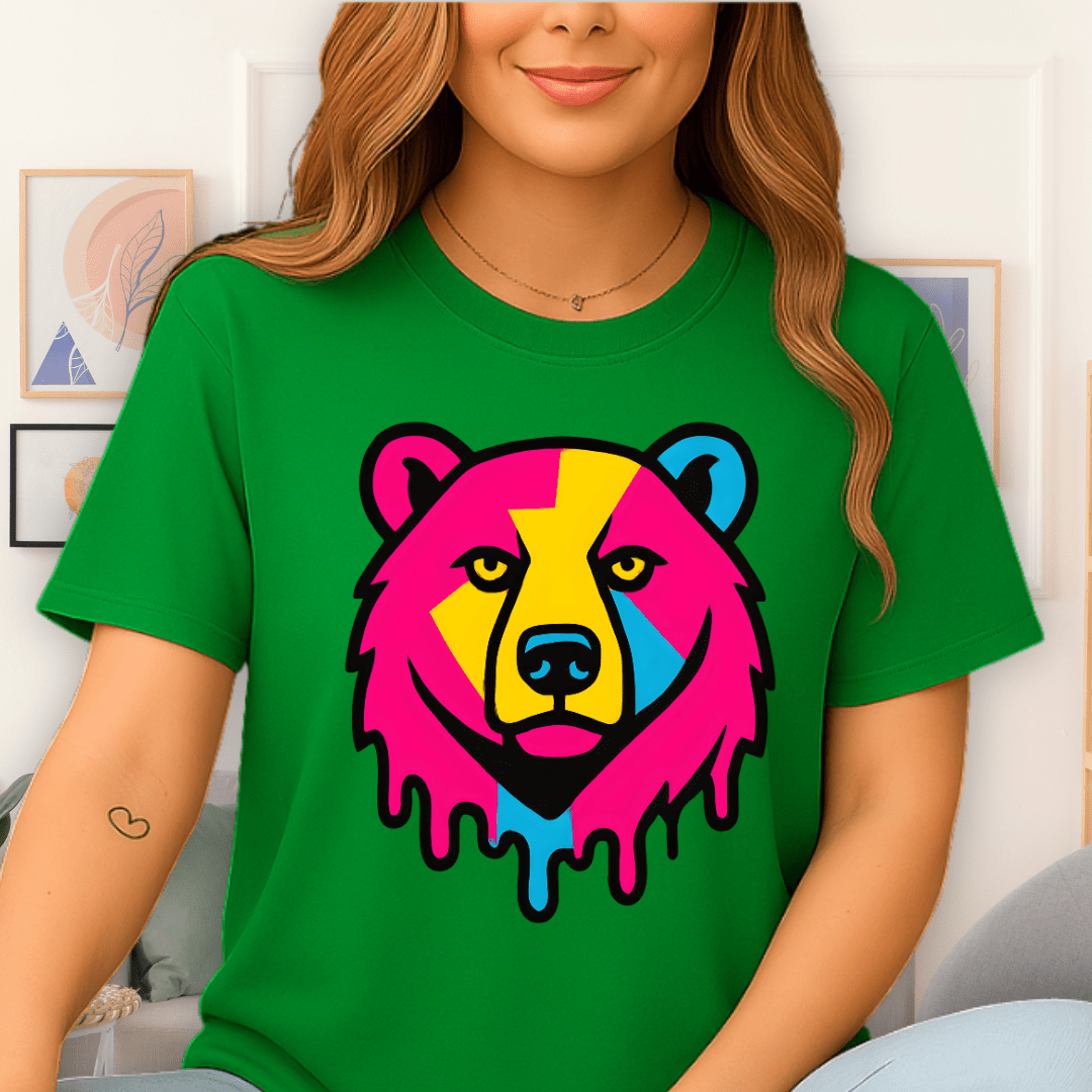 Cool Teds Teddy-Bear Pop Art Bear T-Shirt Irish Green / S