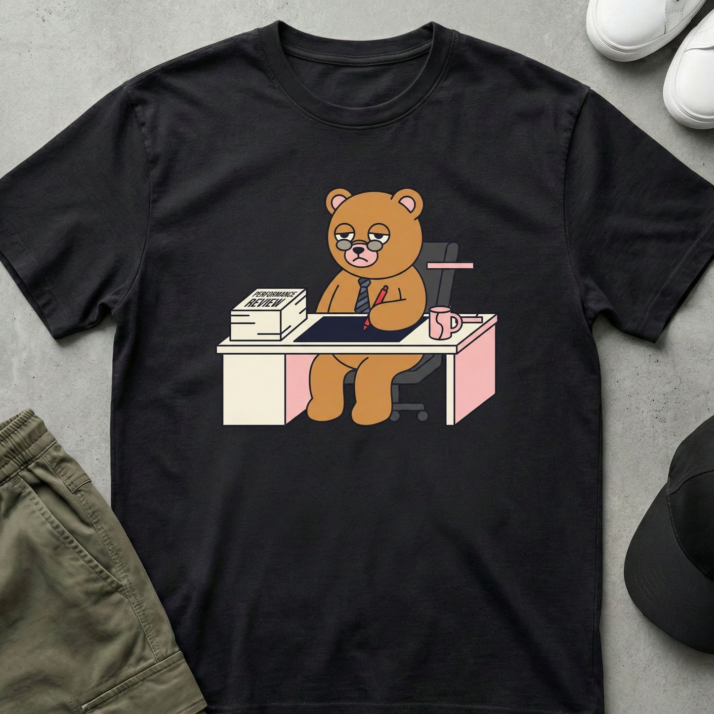Office Bear T-Shirt Black