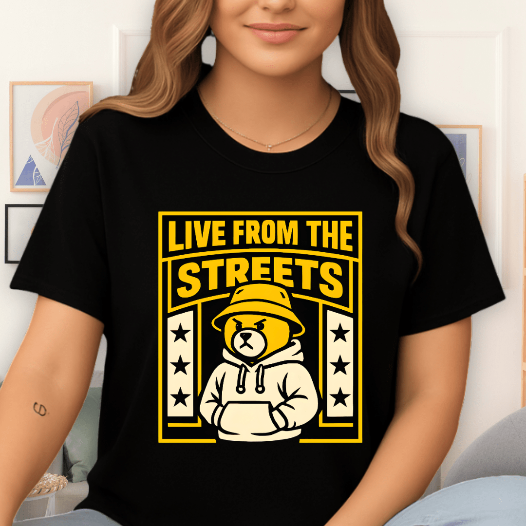 Cool Teds Teddy-Bear Streetwise T-Shirt Black / S