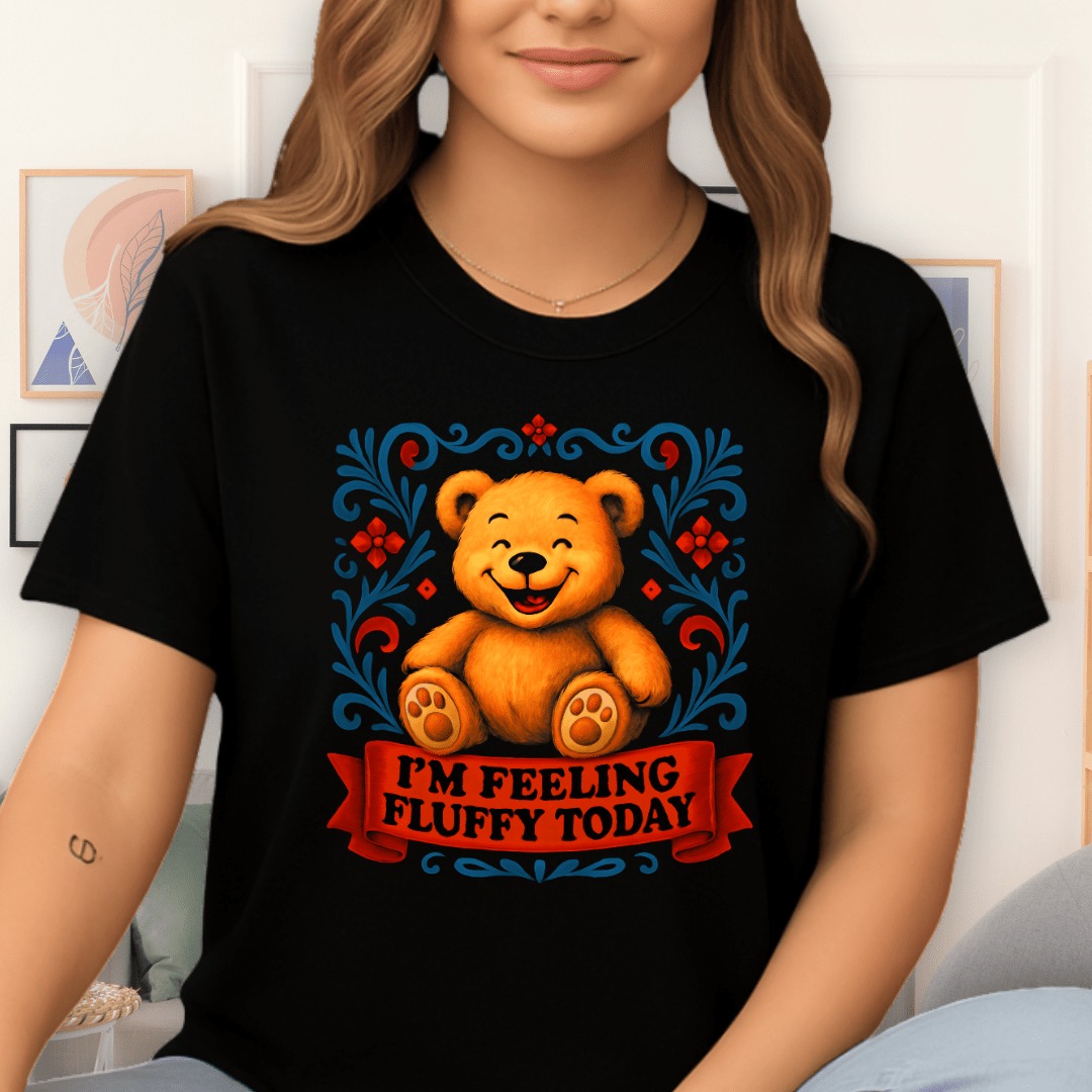 Cool Teds Teddy-Bear Feeling Fluffy T-Shirt Black / S