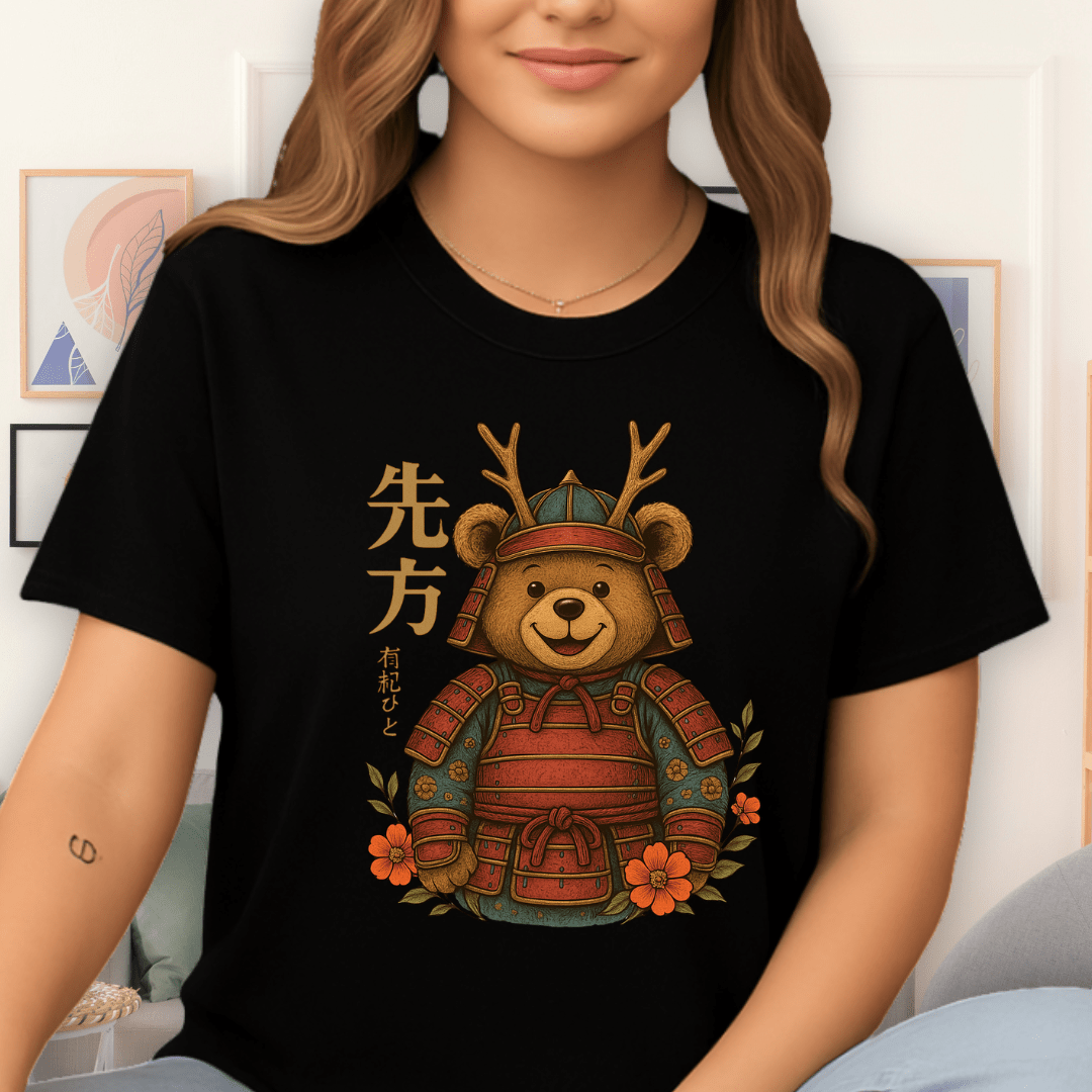 Cool Teds Teddy-Bear Samurai Sid T-Shirt Black / S