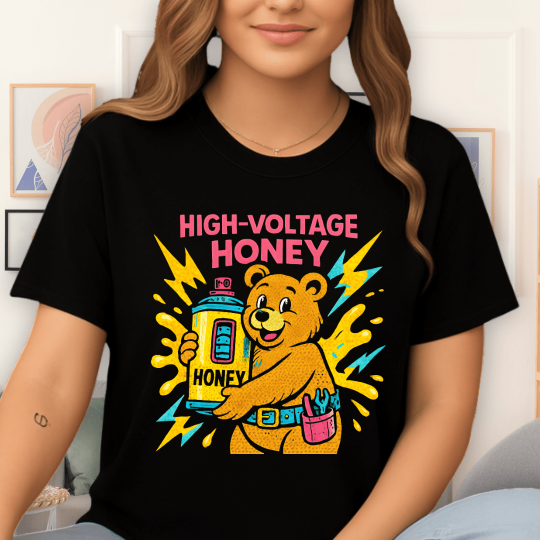 Cool Teds Teddy-Bear Honey Bear T-Shirt Black / S