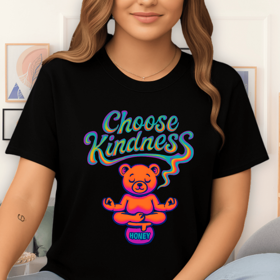 Cool Teds Teddy-Bear Choose Kindness T-Shirt Black / S