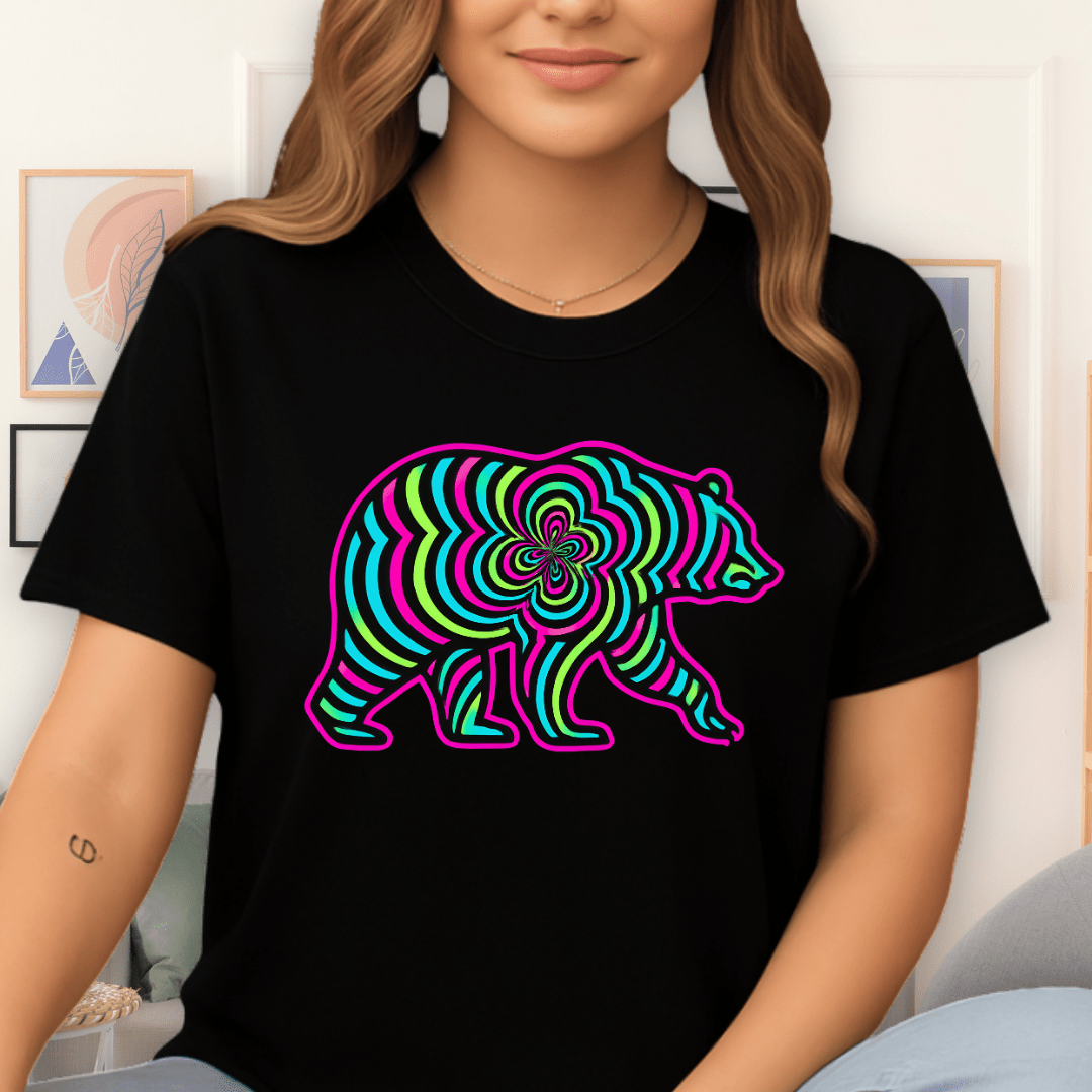 Cool Teds Teddy-Bear Fractal Bear T-Shirt Black / S