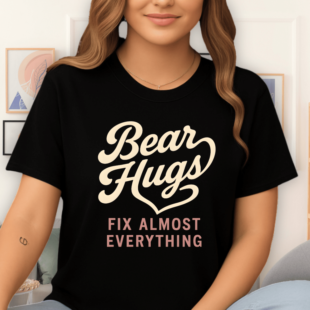 Cool Teds Teddy-Bear Bear Hug Fix T-Shirt Black / S