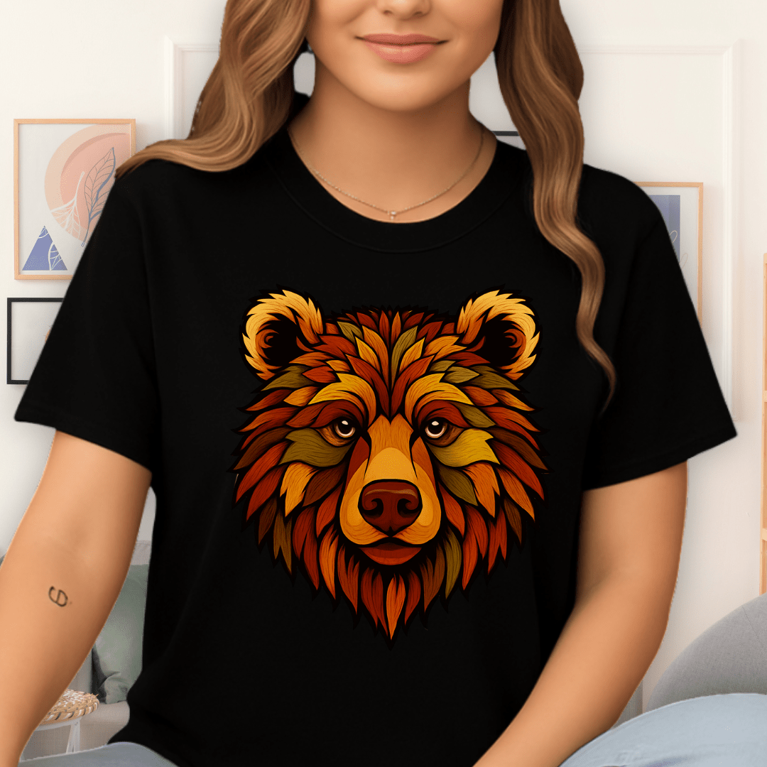 Cool Teds Teddy-Bear Autumn Bear T-Shirt Black / S