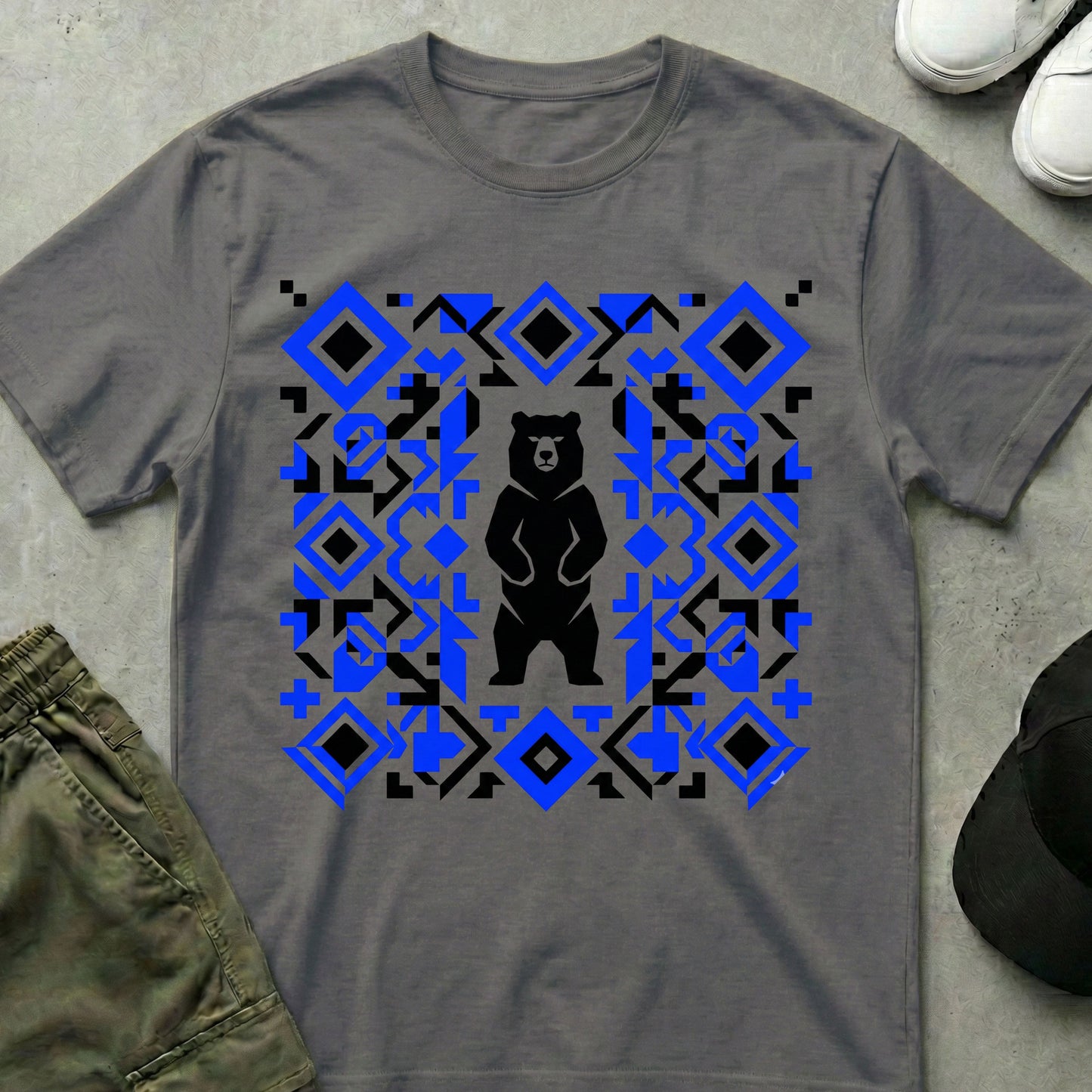 Mosaic Grizzly T-Shirt Charcoal