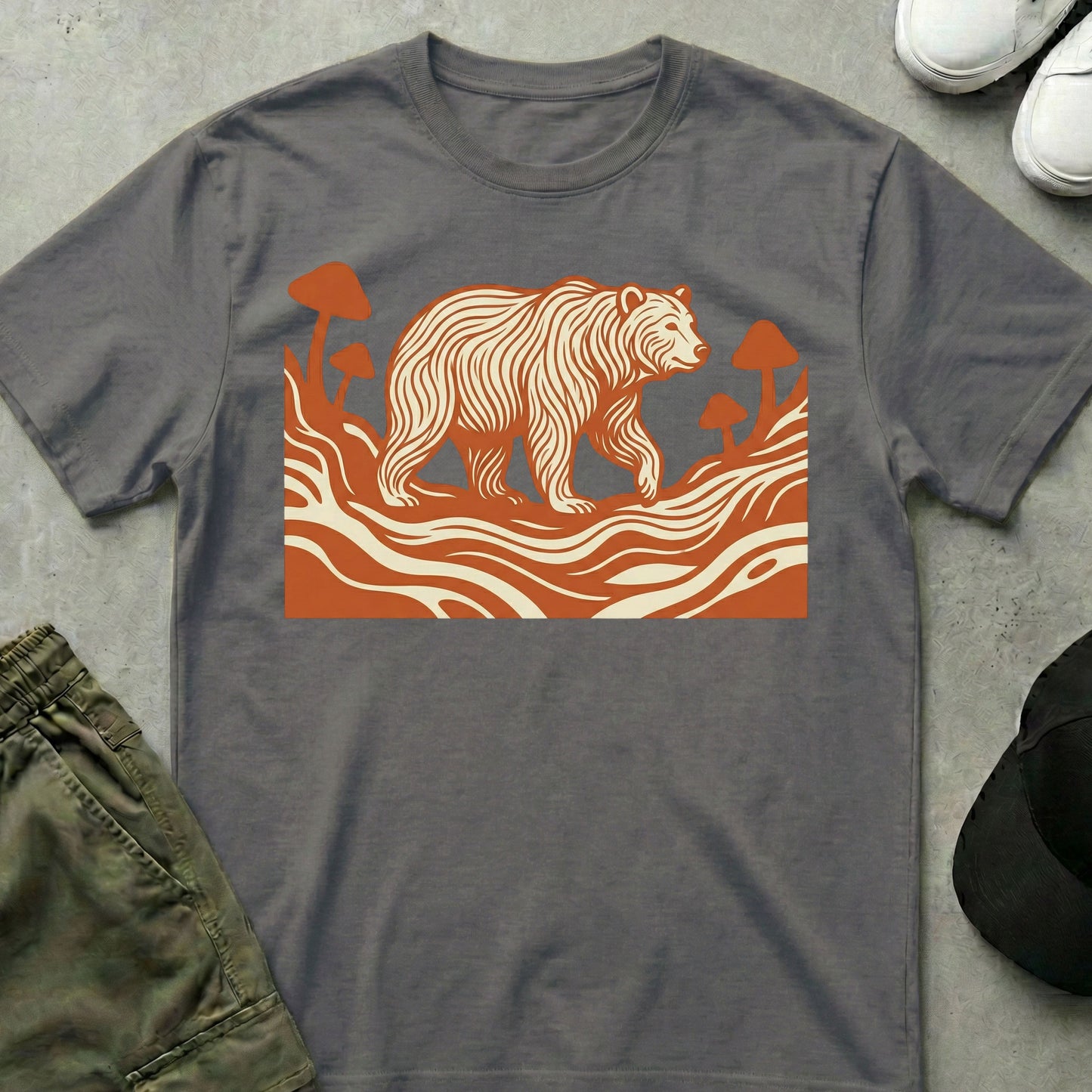Cool Teds Teddy-Bear The Wanderer T-Shirt Charcoal / S