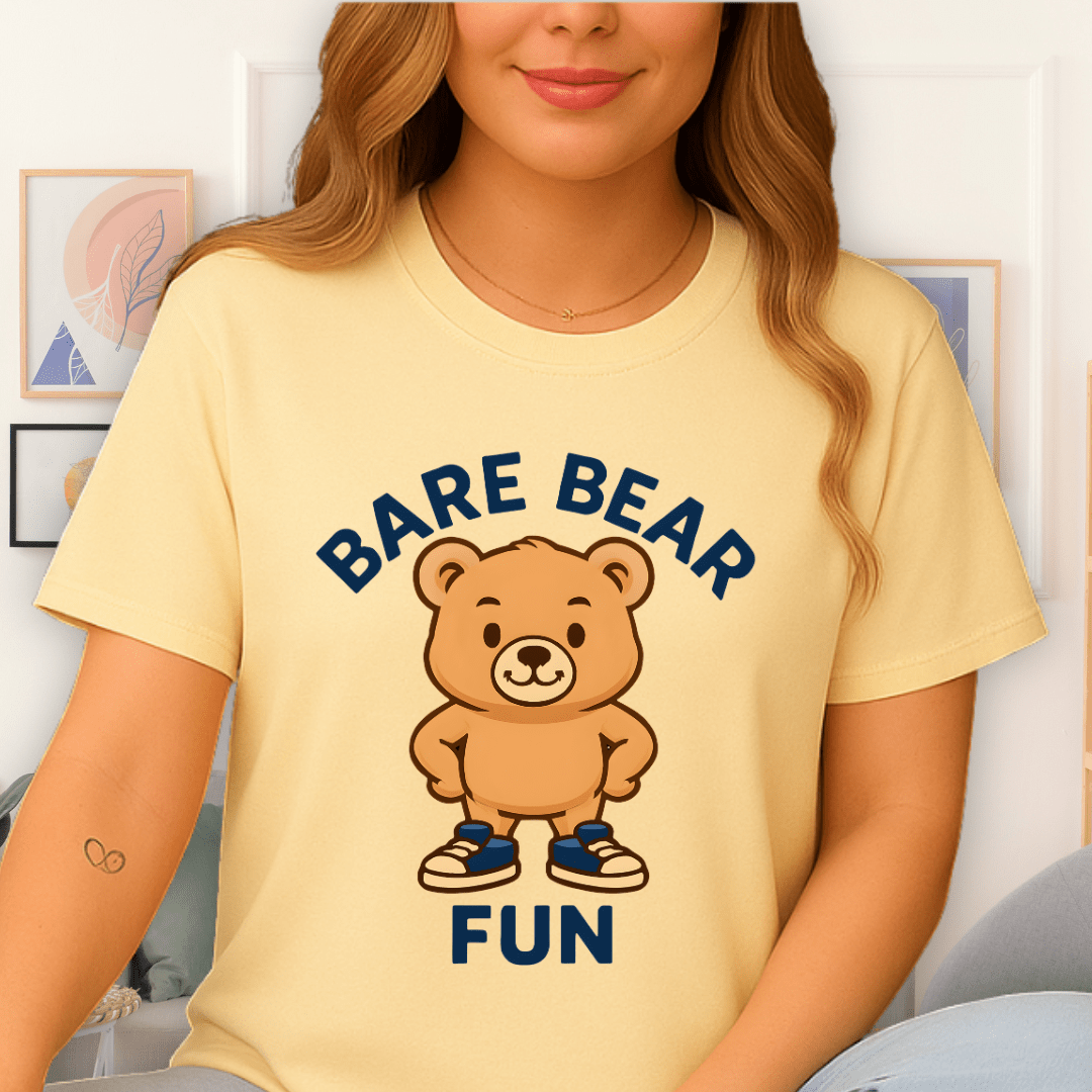 Cool Teds Teddy-Bear Bare Bear Fun T-Shirt Cornsilk / S