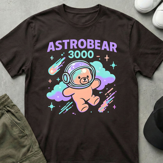 Printify Teddy-Bear Astrobear T-Shirt Dark Chocolate / S