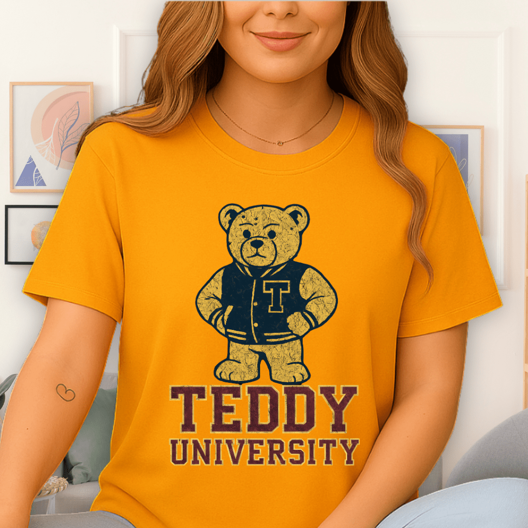 Cool Teds Teddy-Bear Varsity Bear T-Shirt Gold / S