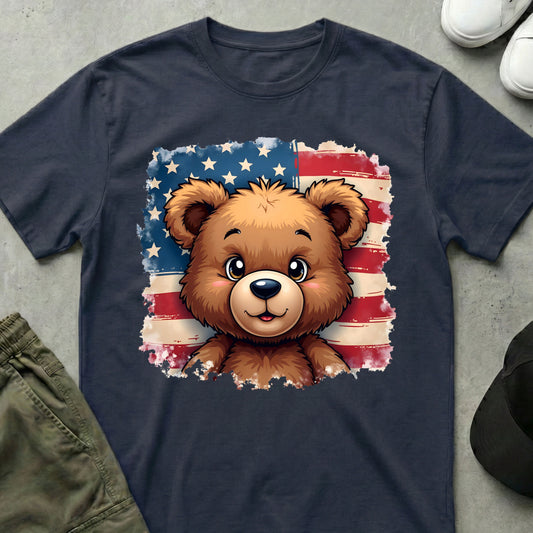 Cool Teds Teddy-Bear The Patriot T-Shirt Navy / S