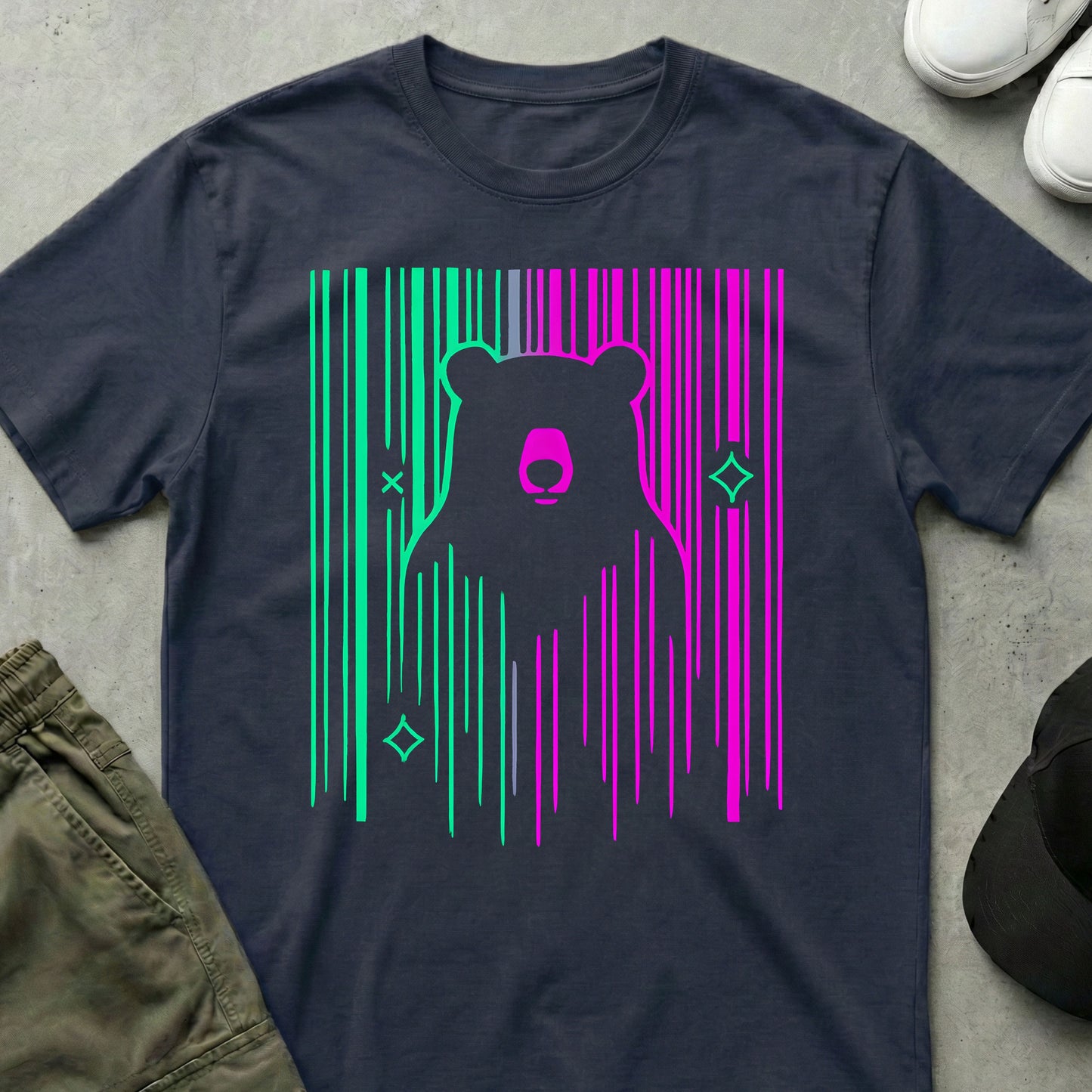 Cyberpunk Bear T-Shirt Navy