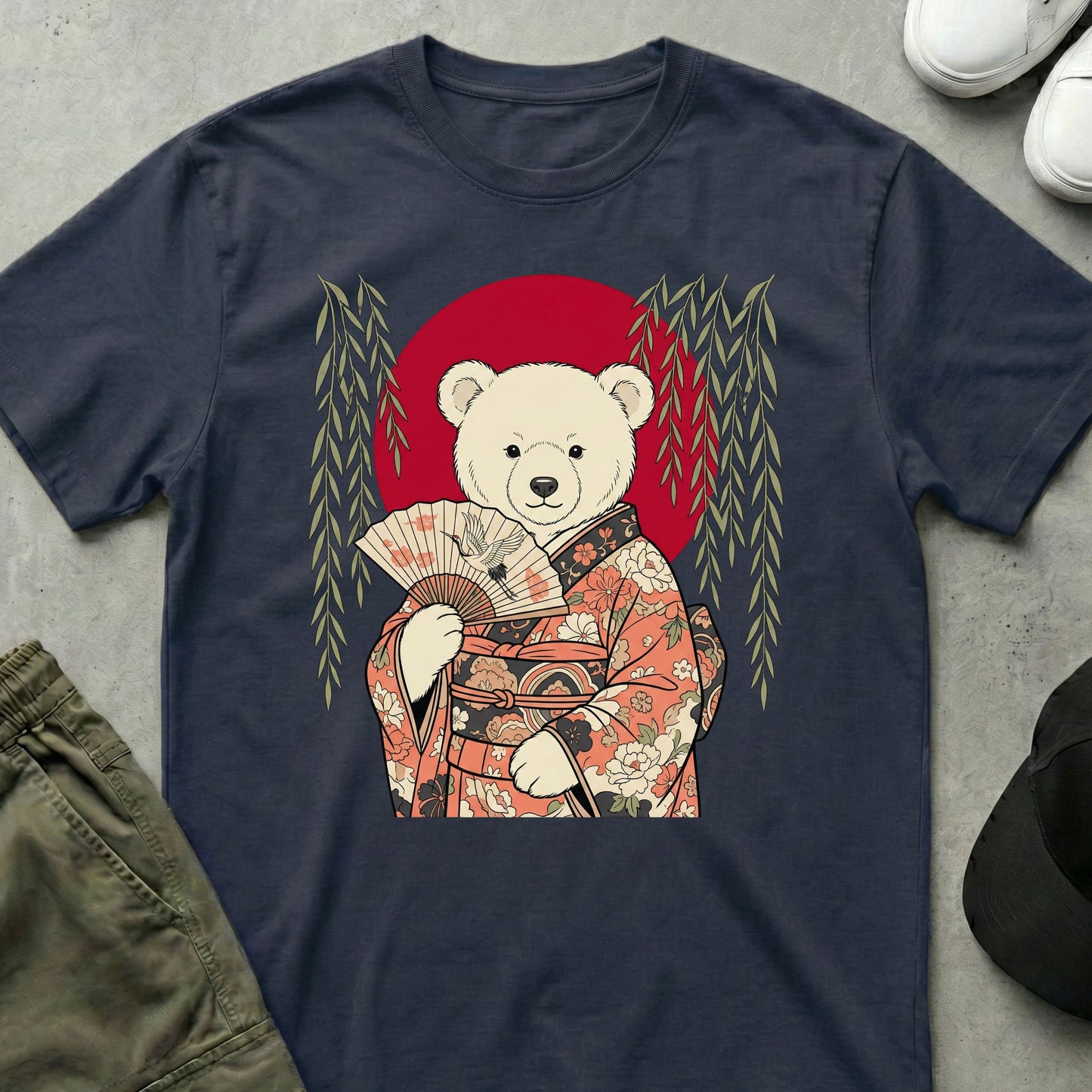 Cool Teds Teddy-Bear Sakura Kimono T-Shirt Navy / S