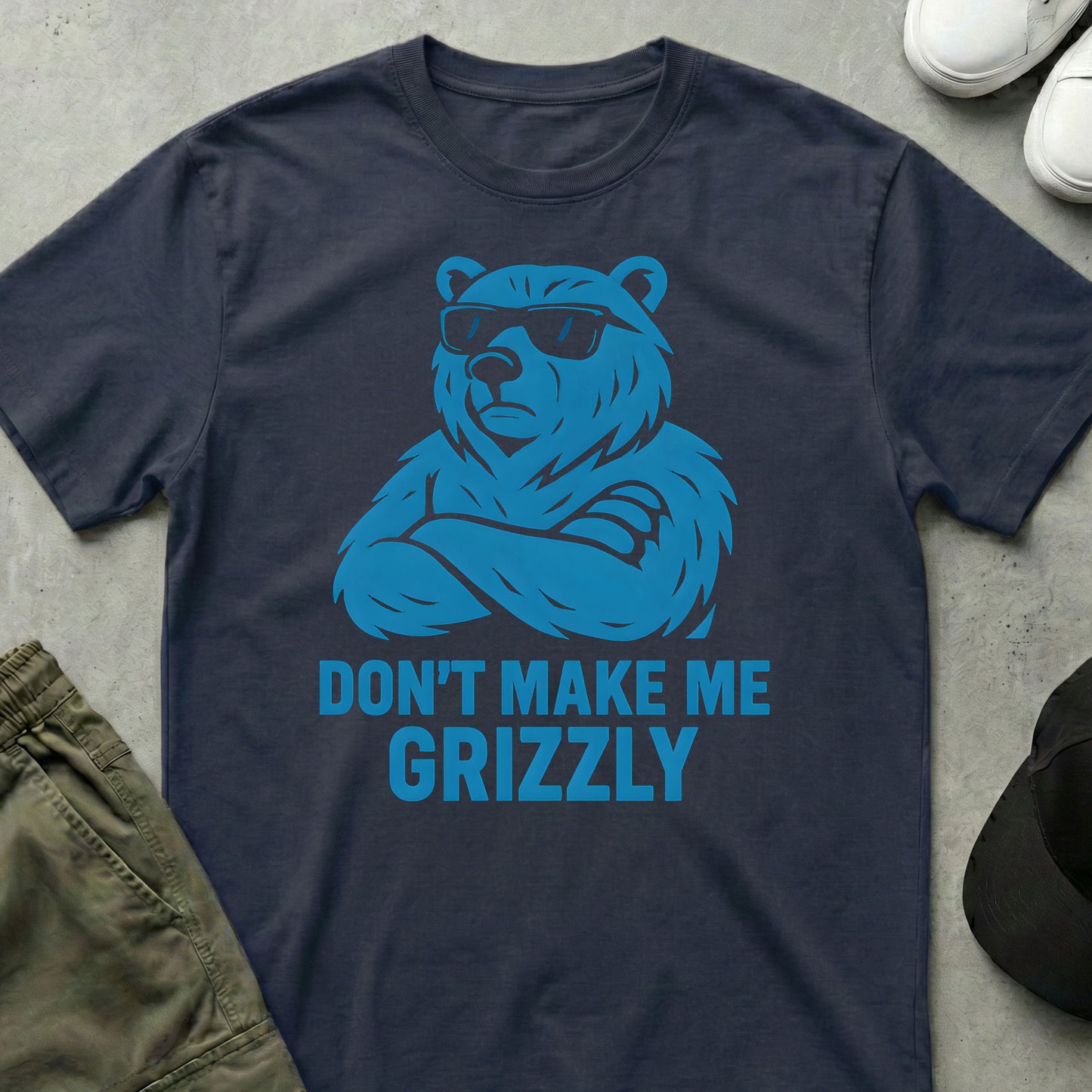 Cool Teds Teddy-Bear Cool Grizzly T-Shirt Navy / S