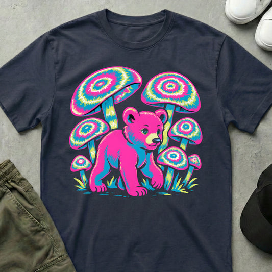 Cool Teds Teddy-Bear Magic Mushrooms T-Shirt Navy / S