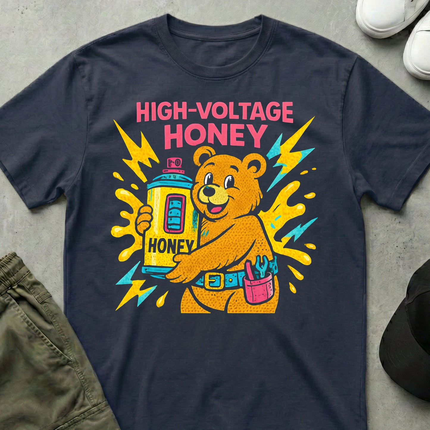 Cool Teds Teddy-Bear Honey Bear T-Shirt Navy / S