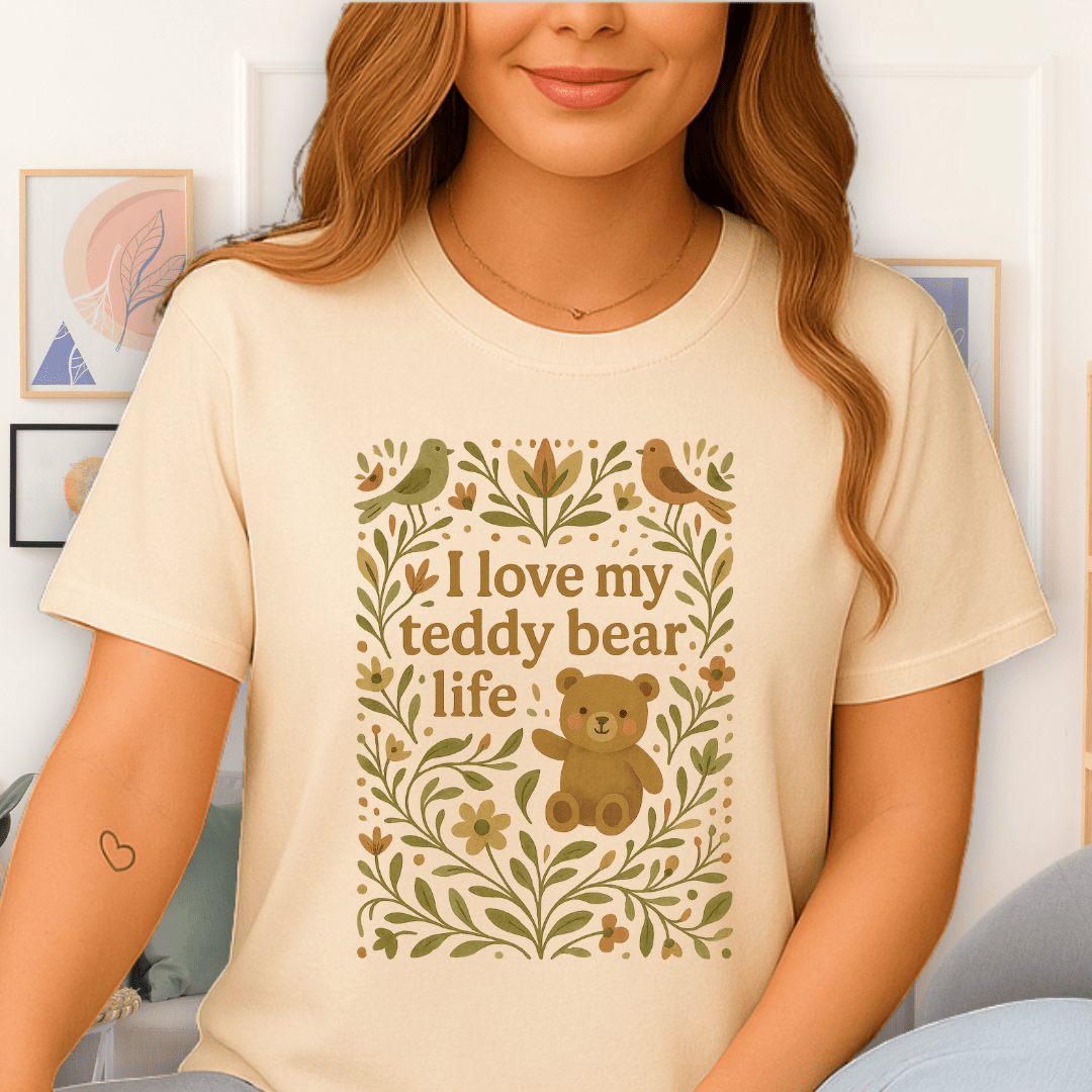 Cool Teds Teddy-Bear Love Life T-Shirt Natural / S