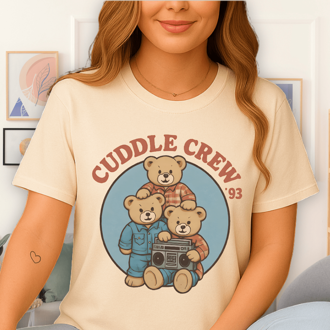 Cool Teds Teddy-Bear Cuddle Crew T-Shirt Natural / S
