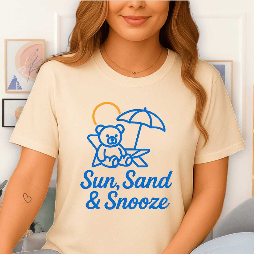 Cool Teds Teddy-Bear Beach Bear T-Shirt Natural / S