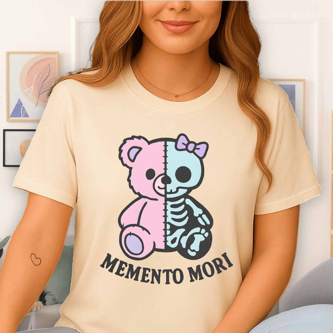 Cool Teds Teddy-Bear Memento Mori T-Shirt Natural / S
