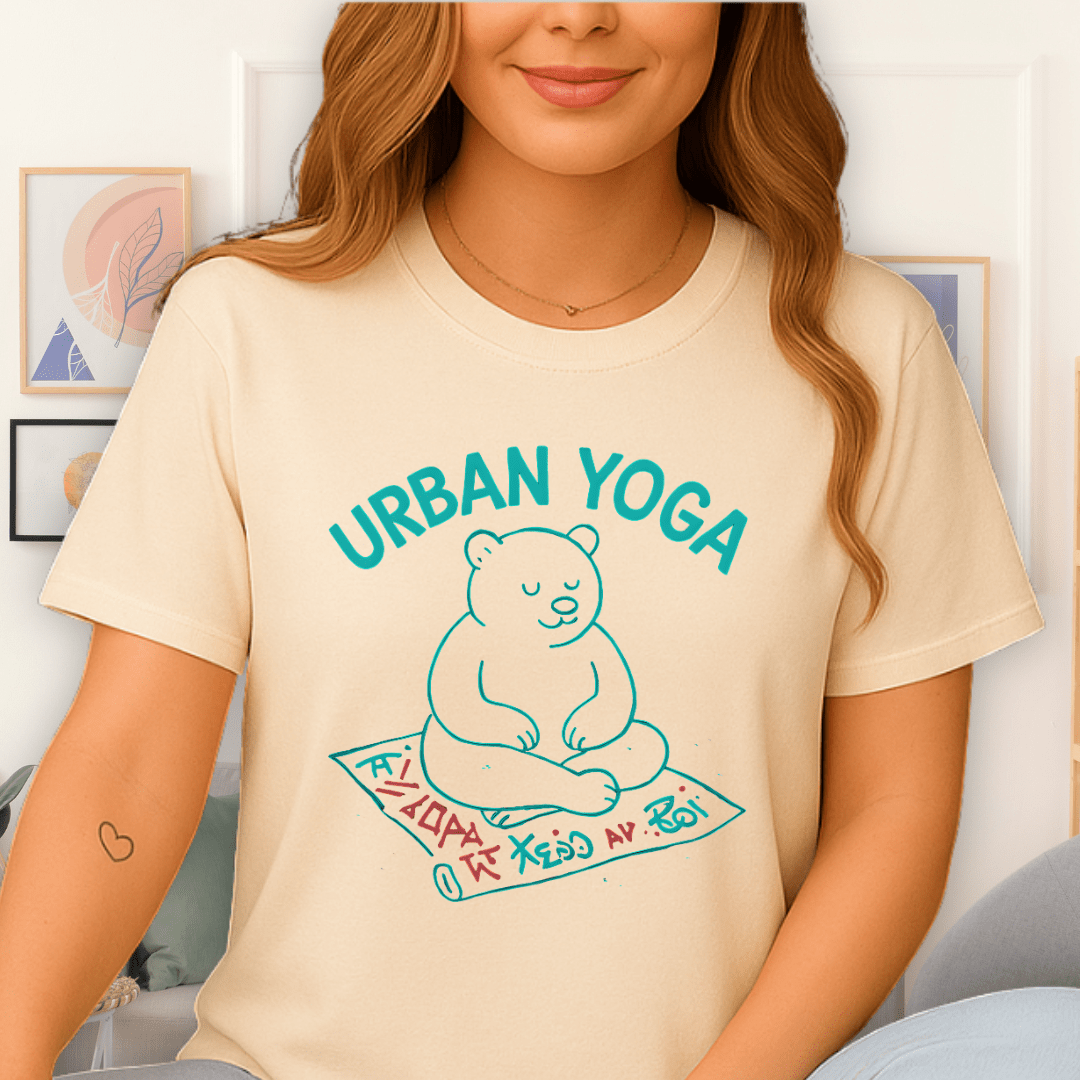 Cool Teds Teddy-Bear Urban Yoga T-Shirt Natural / S