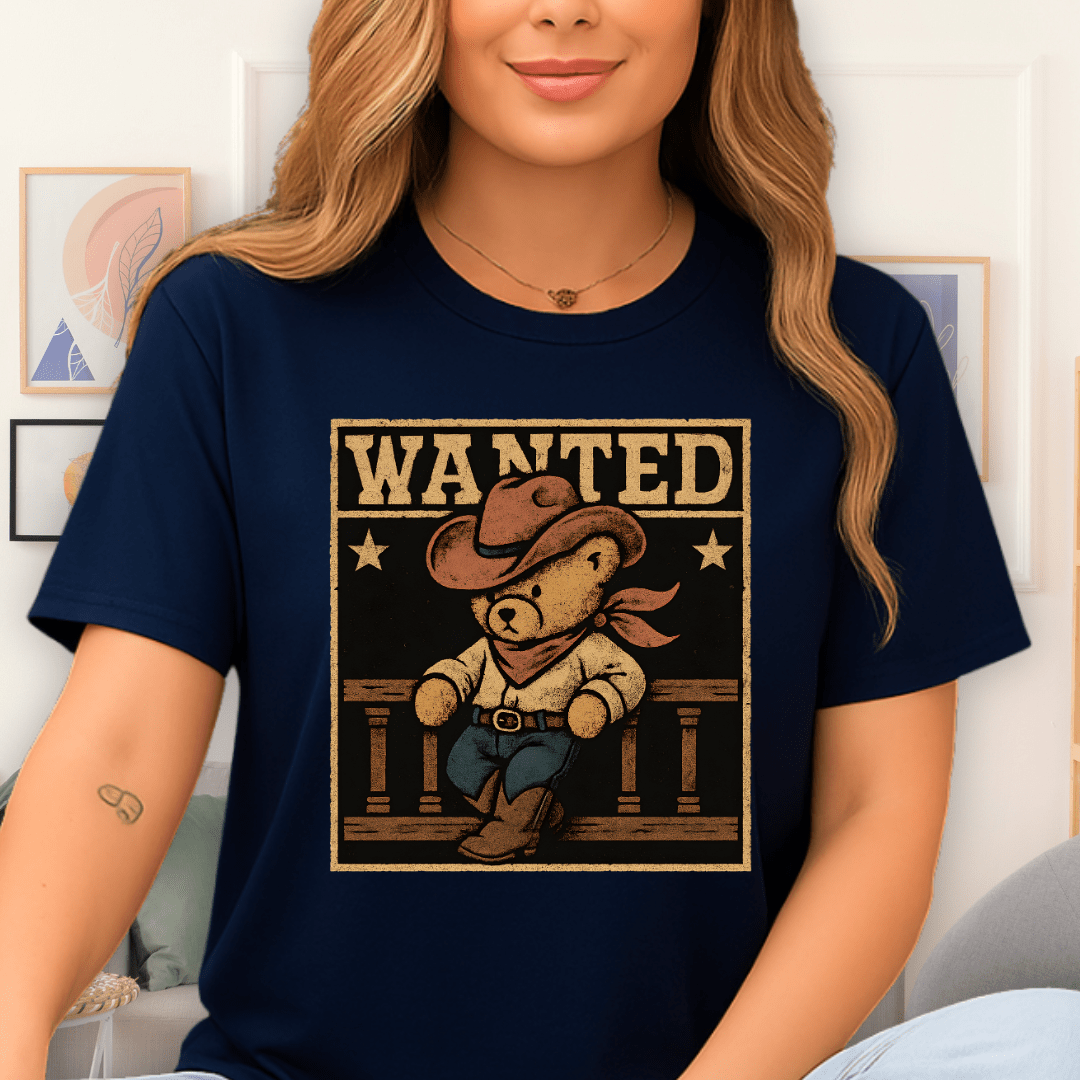 Cool Teds Teddy-Bear Wanted Bear T-Shirt Navy / S