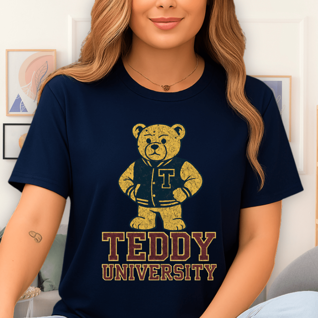 Cool Teds Teddy-Bear Varsity Bear T-Shirt Navy / S