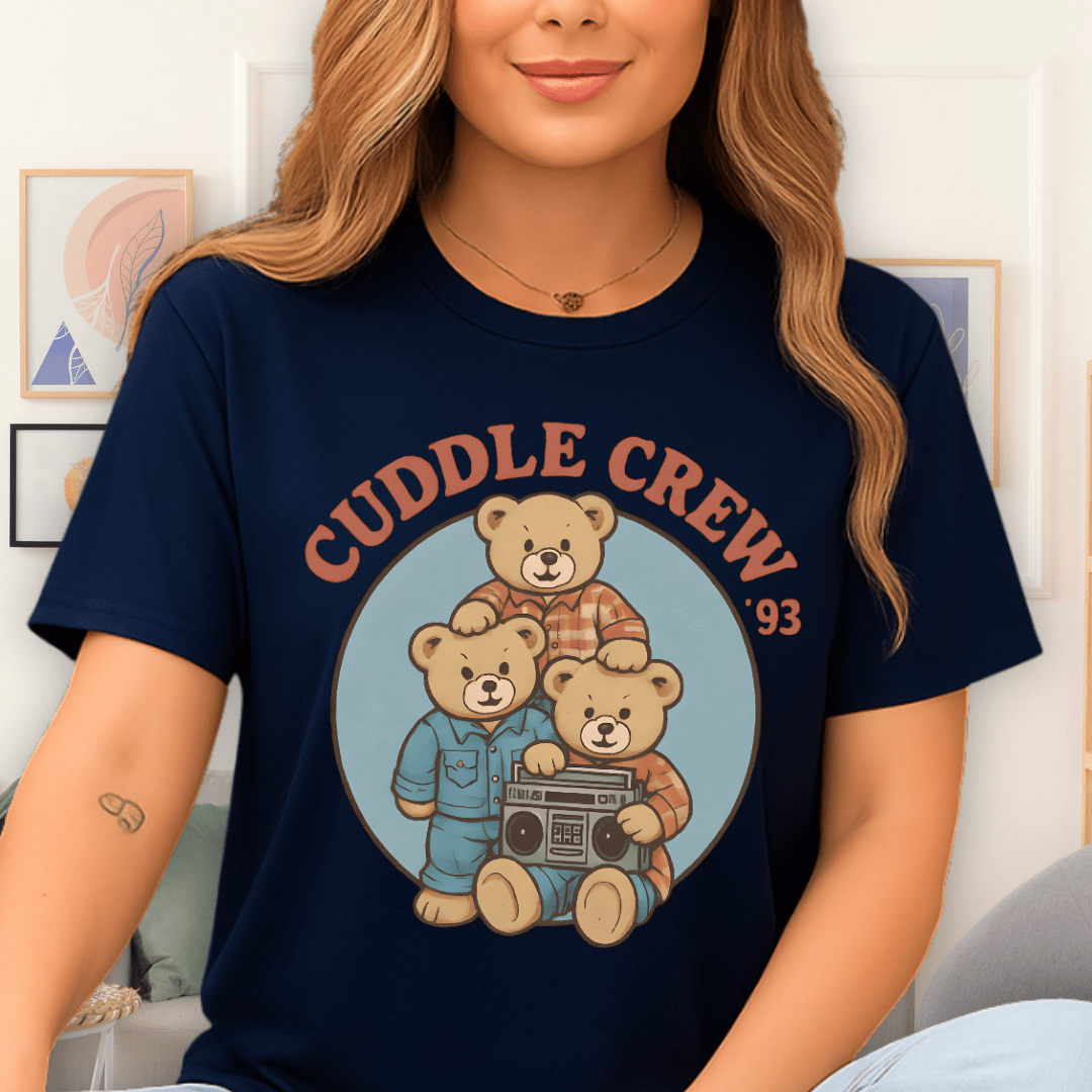 Cool Teds Teddy-Bear Cuddle Crew T-Shirt Navy / S