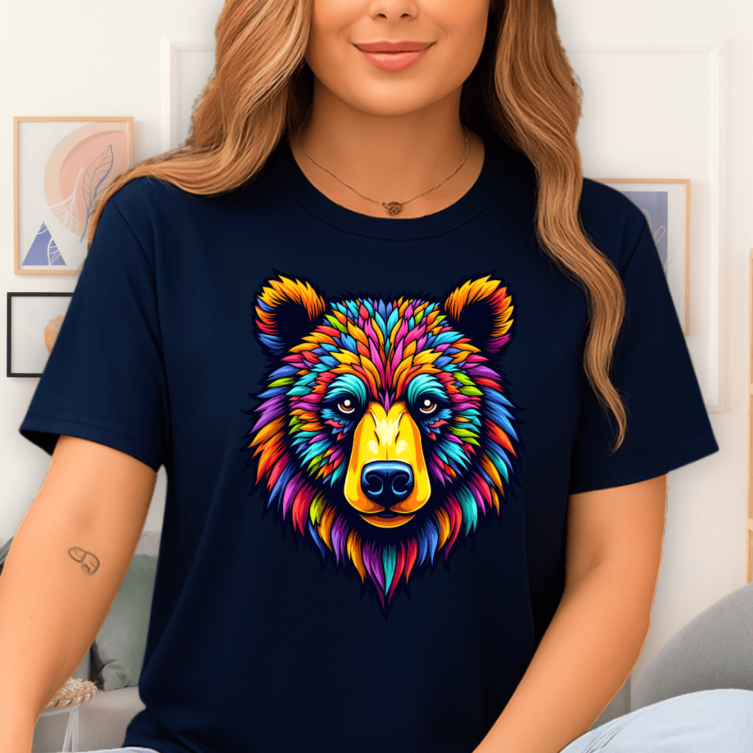 Psychedelic Bear T-Shirt Navy