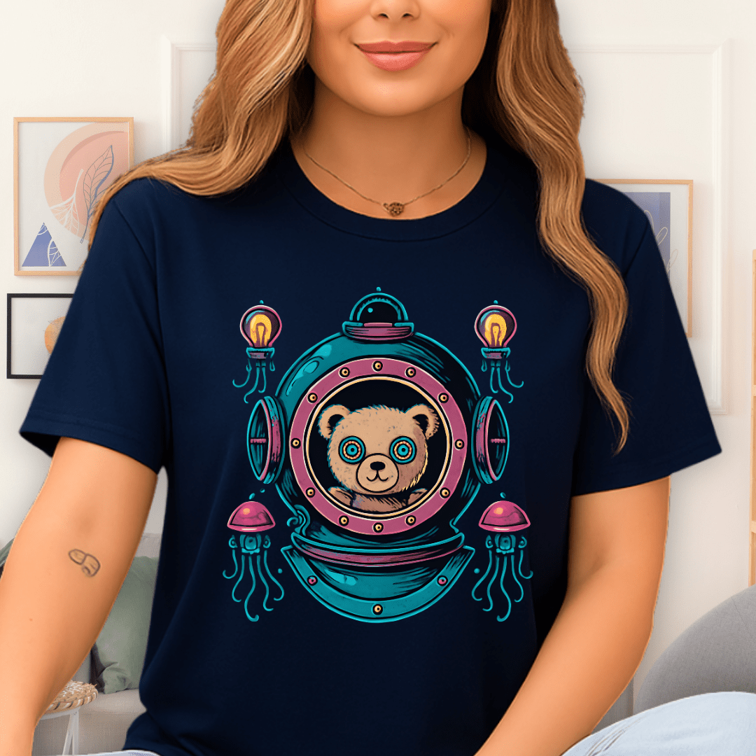 Cool Teds Teddy-Bear Steampunk Diver T-Shirt Navy / S