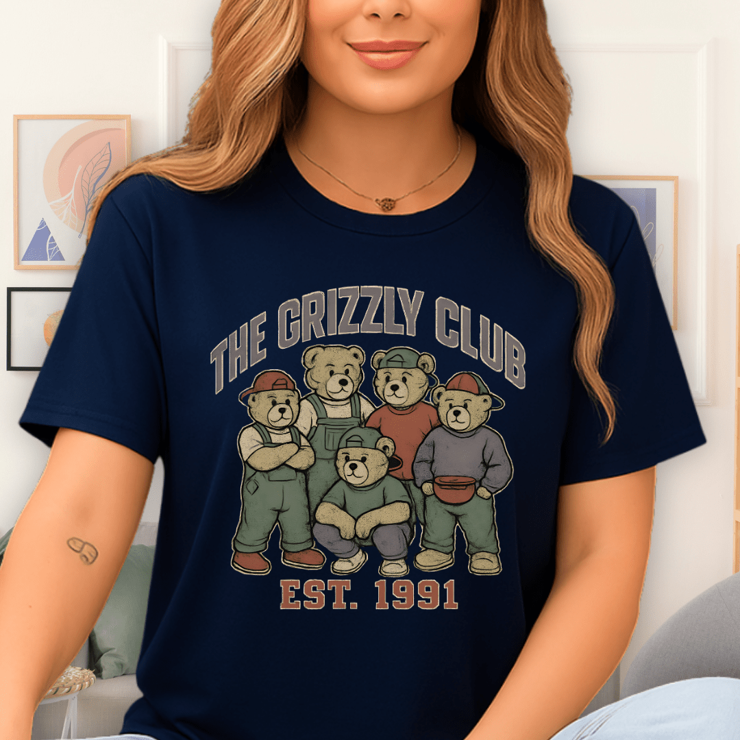 Cool Teds Teddy-Bear The Grizzly Club T-Shirt Navy / S