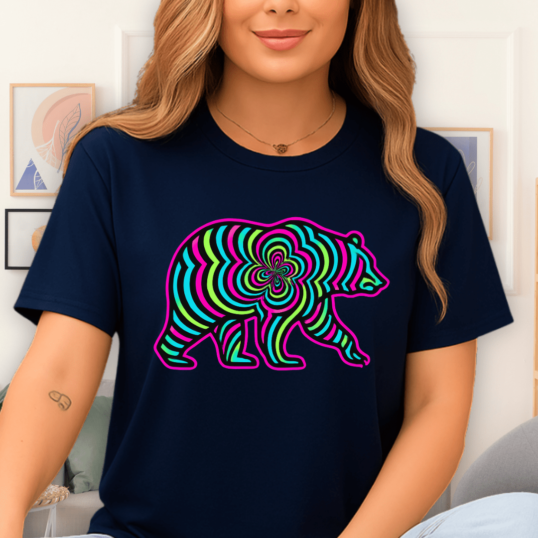Cool Teds Teddy-Bear Fractal Bear T-Shirt Navy / S