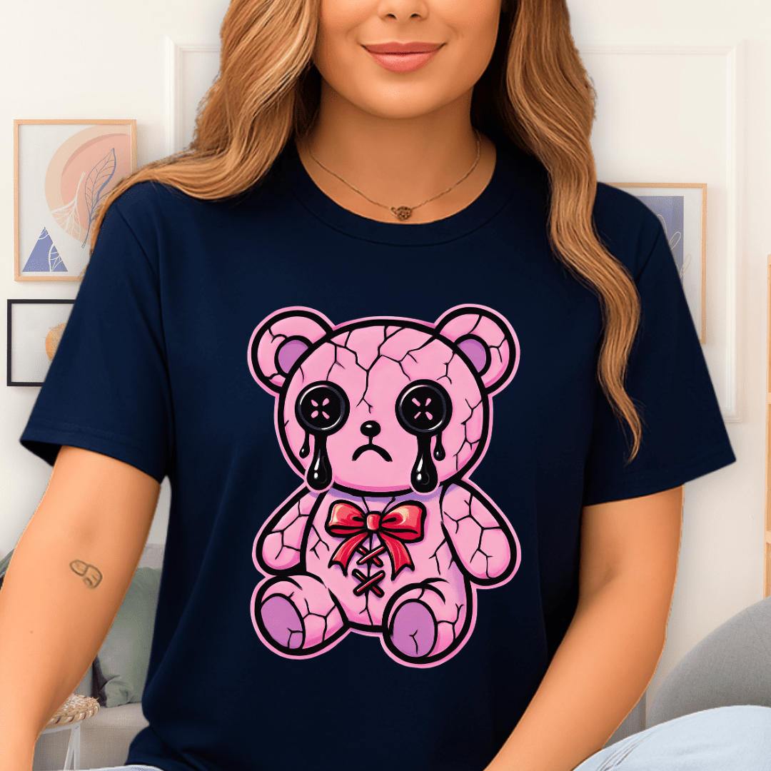 Cool Teds Teddy-Bear Kawaii Goth T-Shirt Navy / S